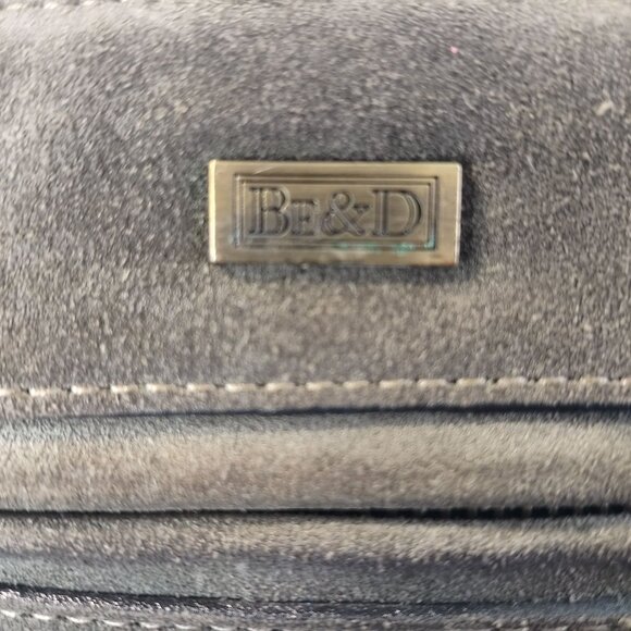 BE and D Suede Shoulder Bag Gray Python Embossed Rare Y2k Vintage Inspired - Picture 16 of 16